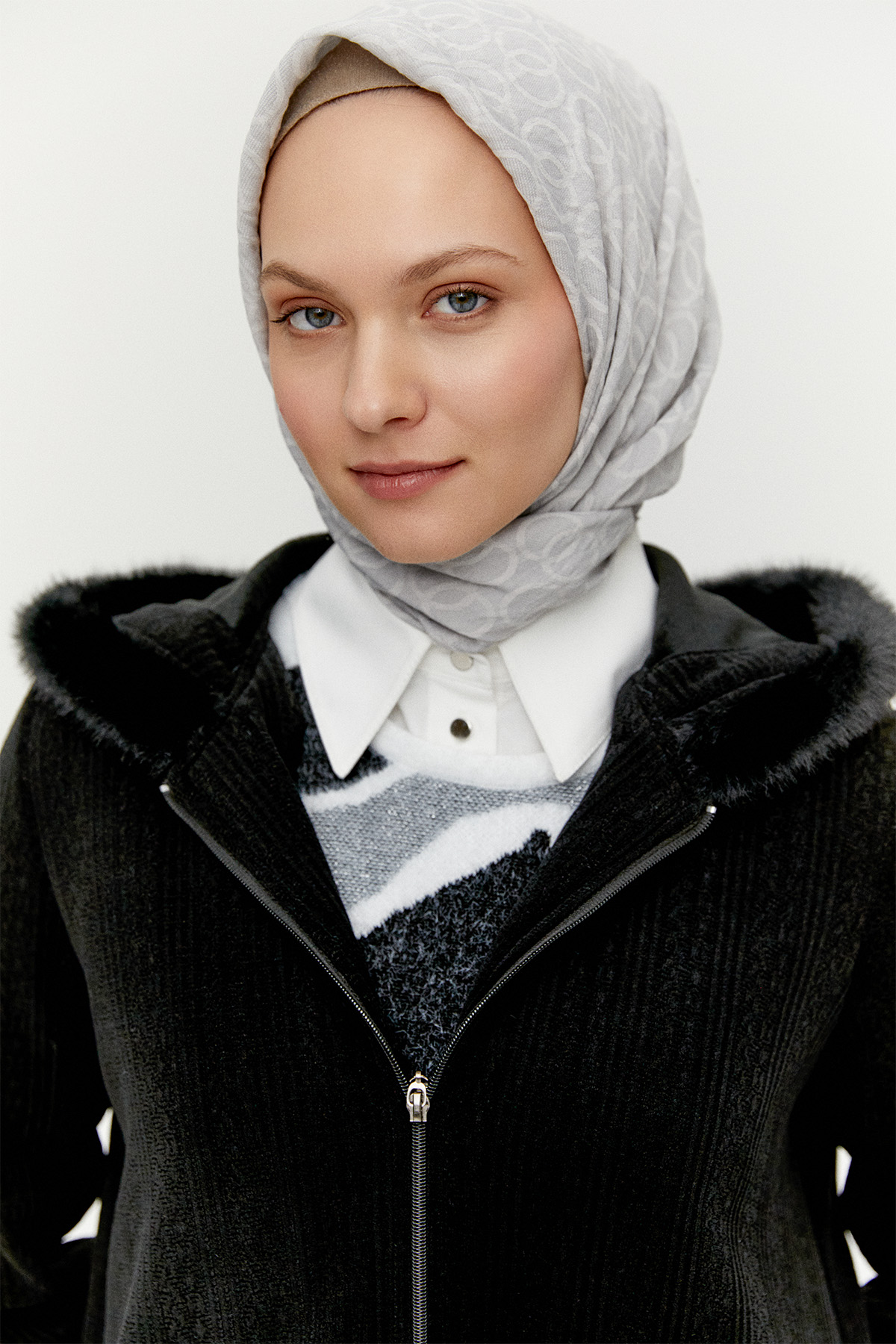 Suni Kürk Kapüşonlu Dokulu Kap