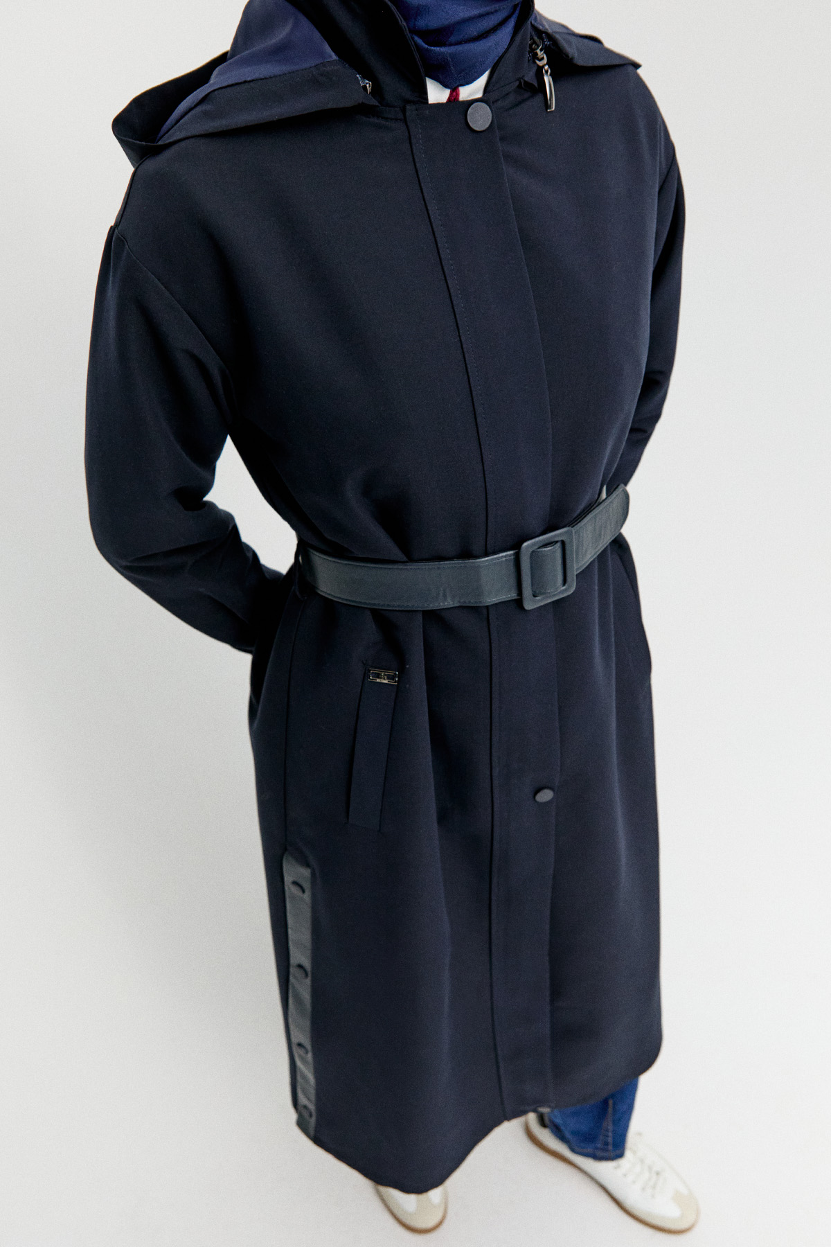 Fermuarlı Kemerli Kap, Tesettür Giyim