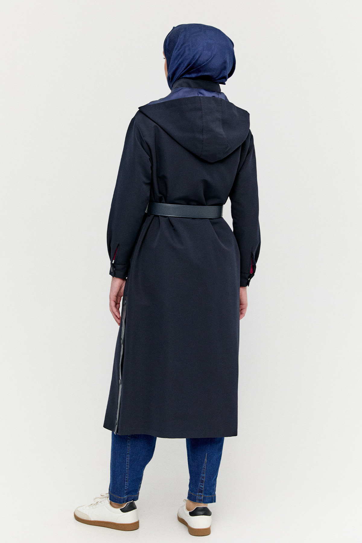 Fermuarlı Kemerli Kap, Tesettür Giyim