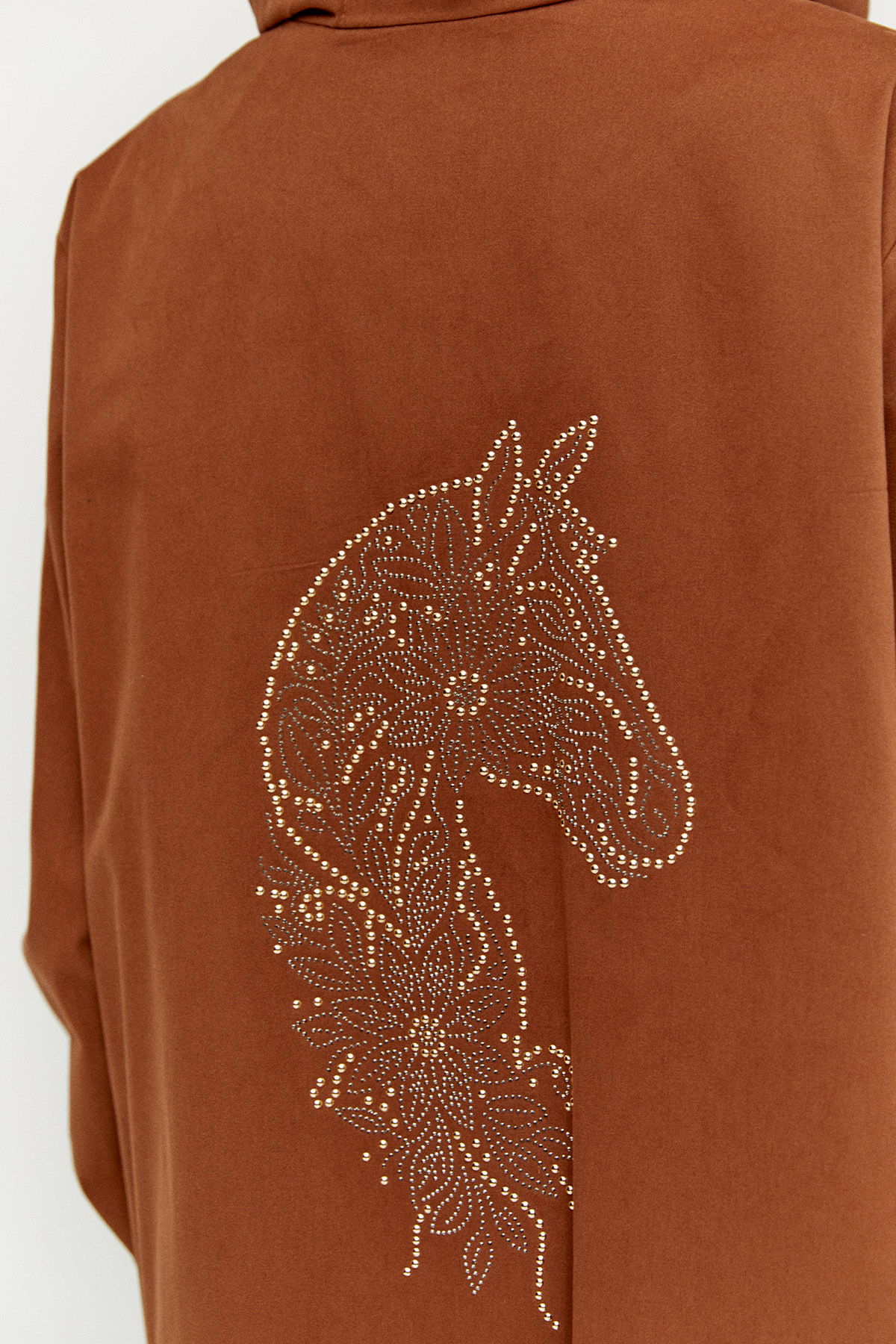 Taş Detaylı Kapüşonlu Pamuk Kap