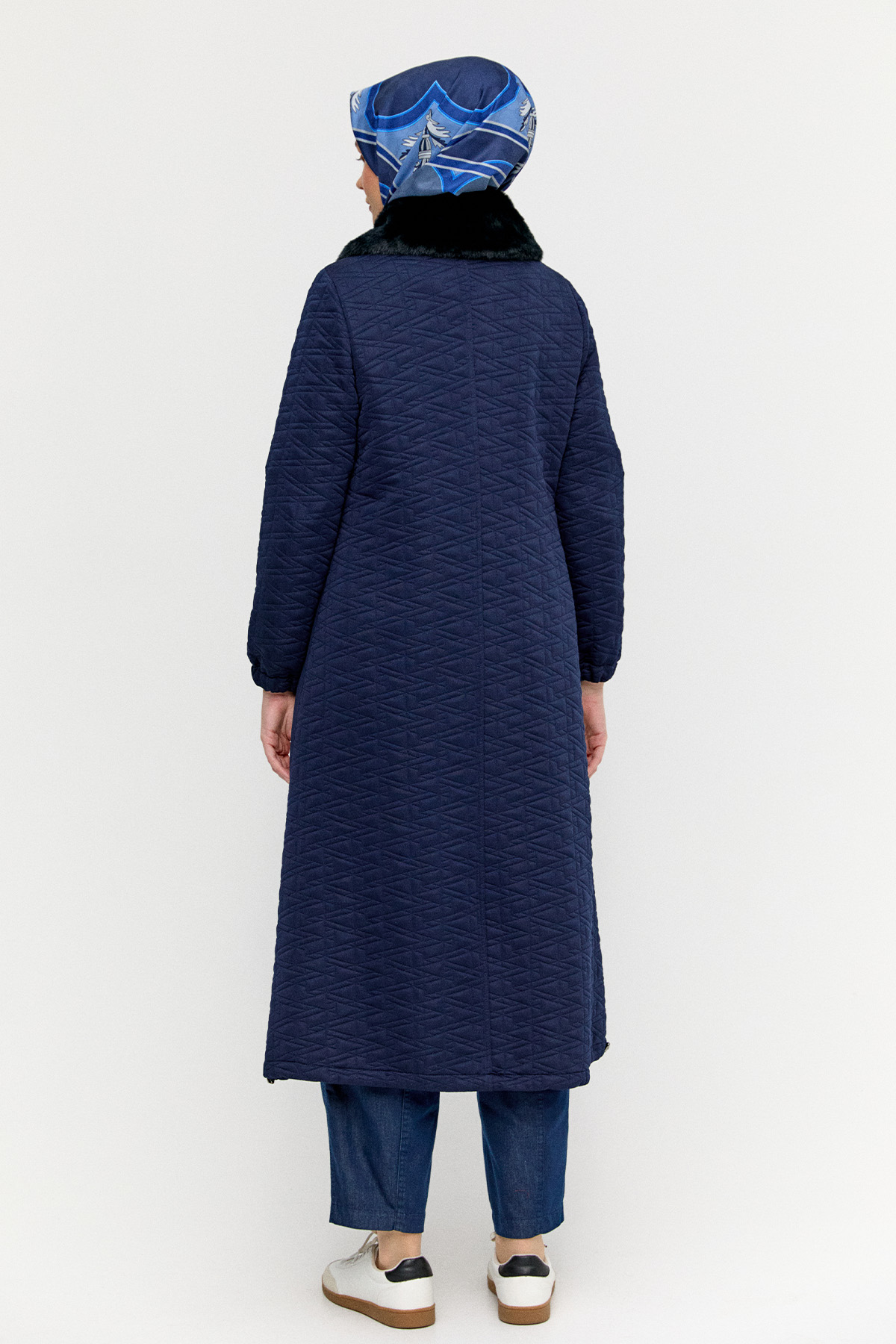 Suni Kürklü Fermuarlı Kap, Tesettür Giyim