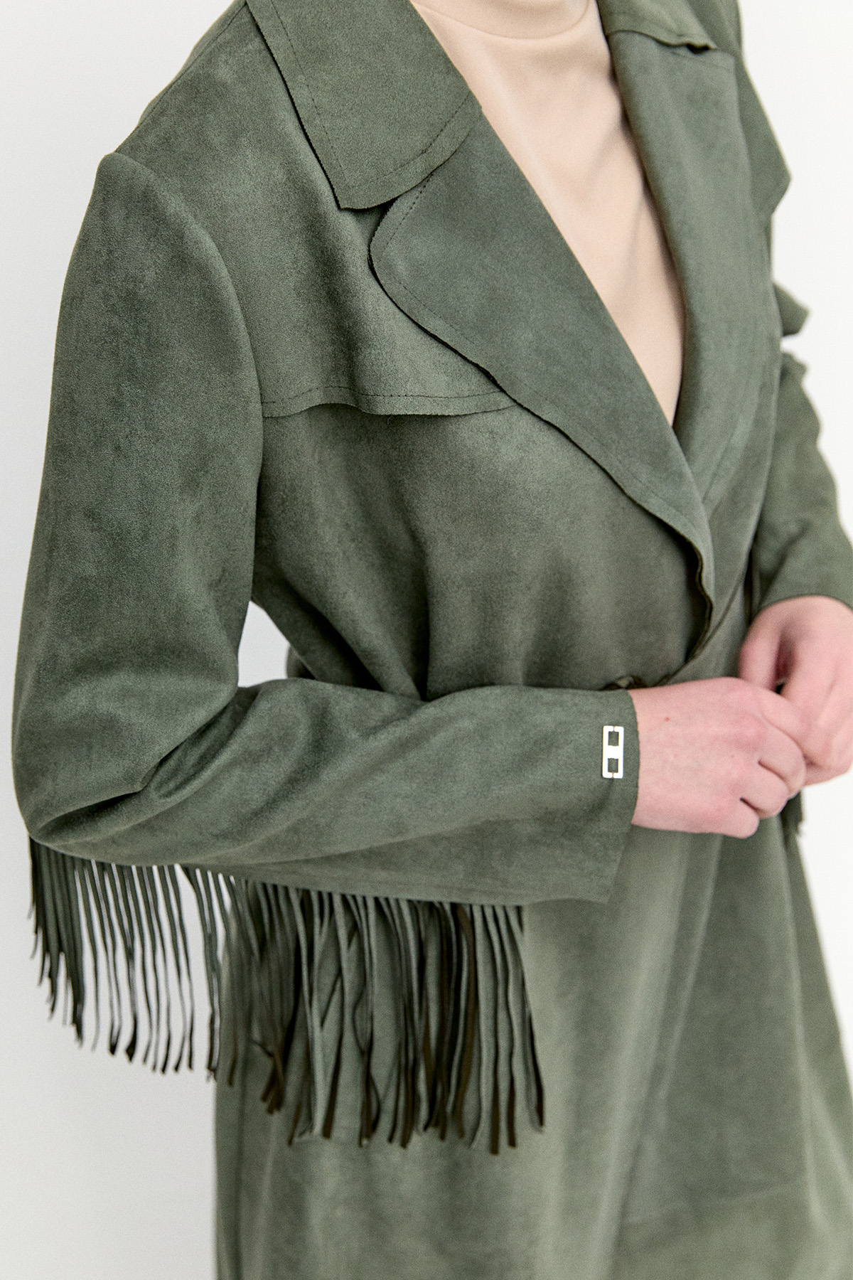 Püskül Detaylı Süet Dokulu Kap, Tesettür Giyim