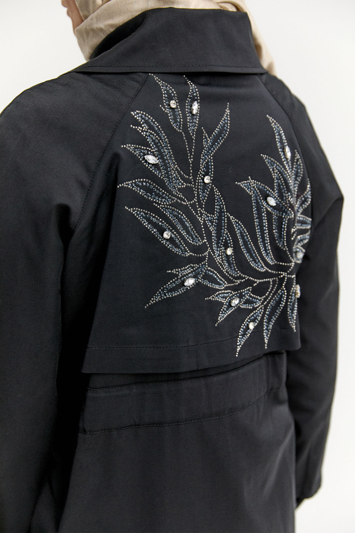 Taş Detaylı Pamuk Kap, Tesettür Giyim