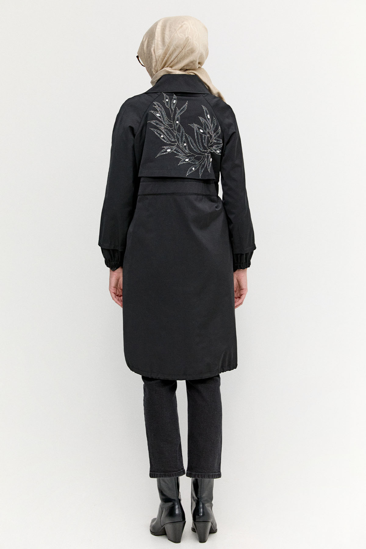 Taş Detaylı Pamuk Kap, Tesettür Giyim