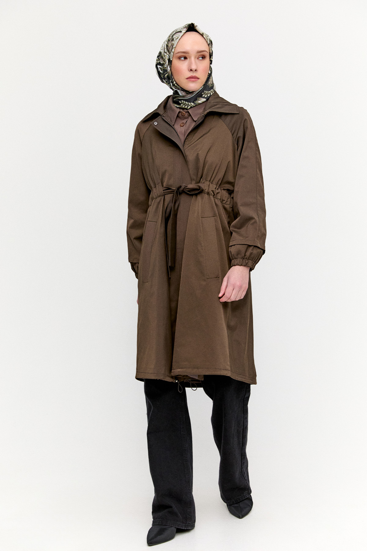 Taş Detaylı Pamuk Kap, Tesettür Giyim