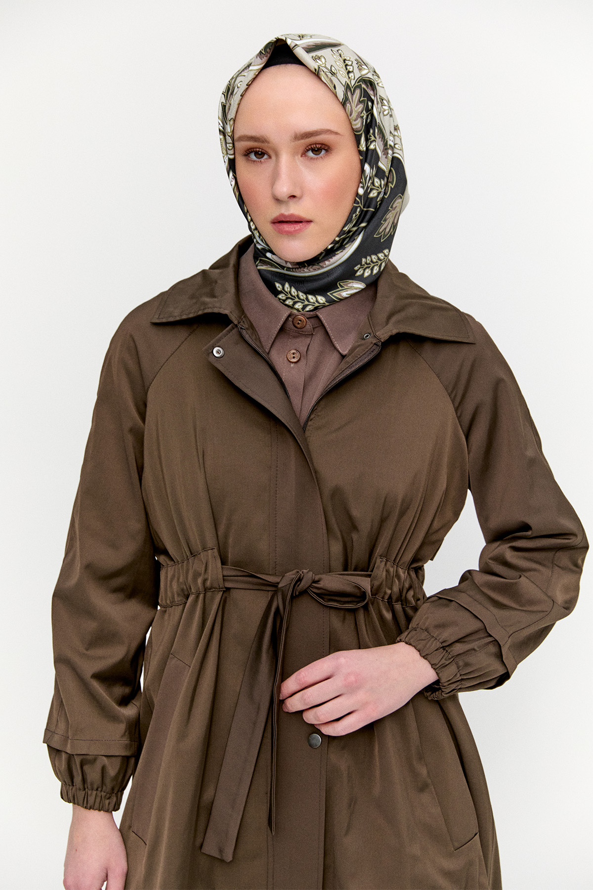 Taş Detaylı Pamuk Kap, Tesettür Giyim