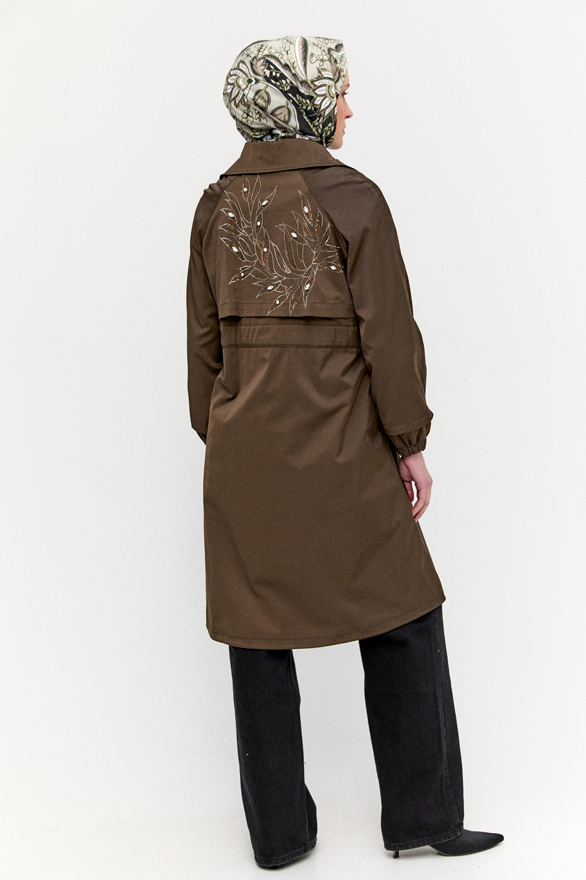 Taş Detaylı Pamuk Kap, Tesettür Giyim