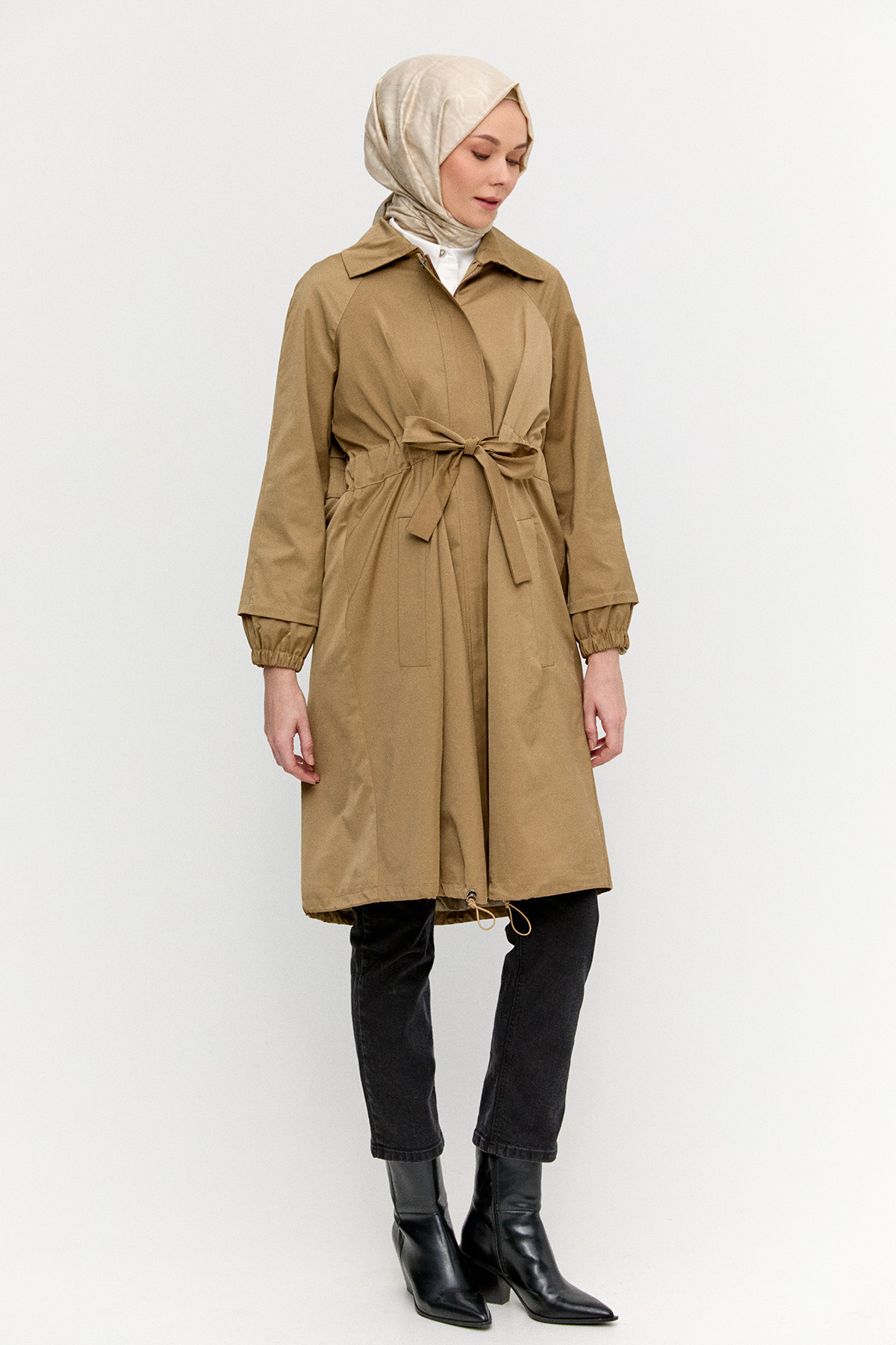 Taş Detaylı Pamuk Kap, Tesettür Giyim