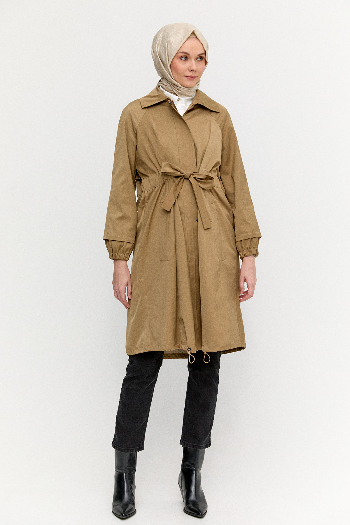 Taş Detaylı Pamuk Kap, Tesettür Giyim