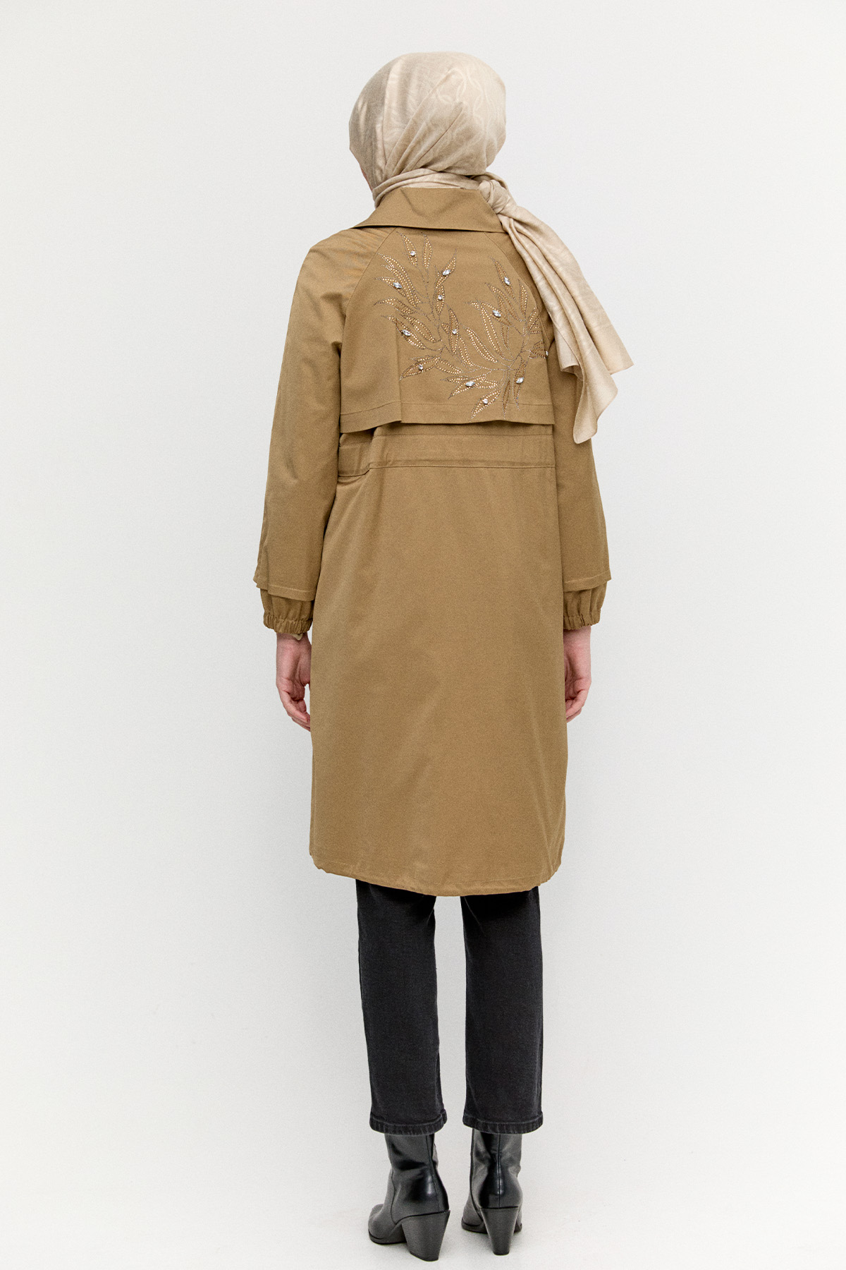 Taş Detaylı Pamuk Kap, Tesettür Giyim