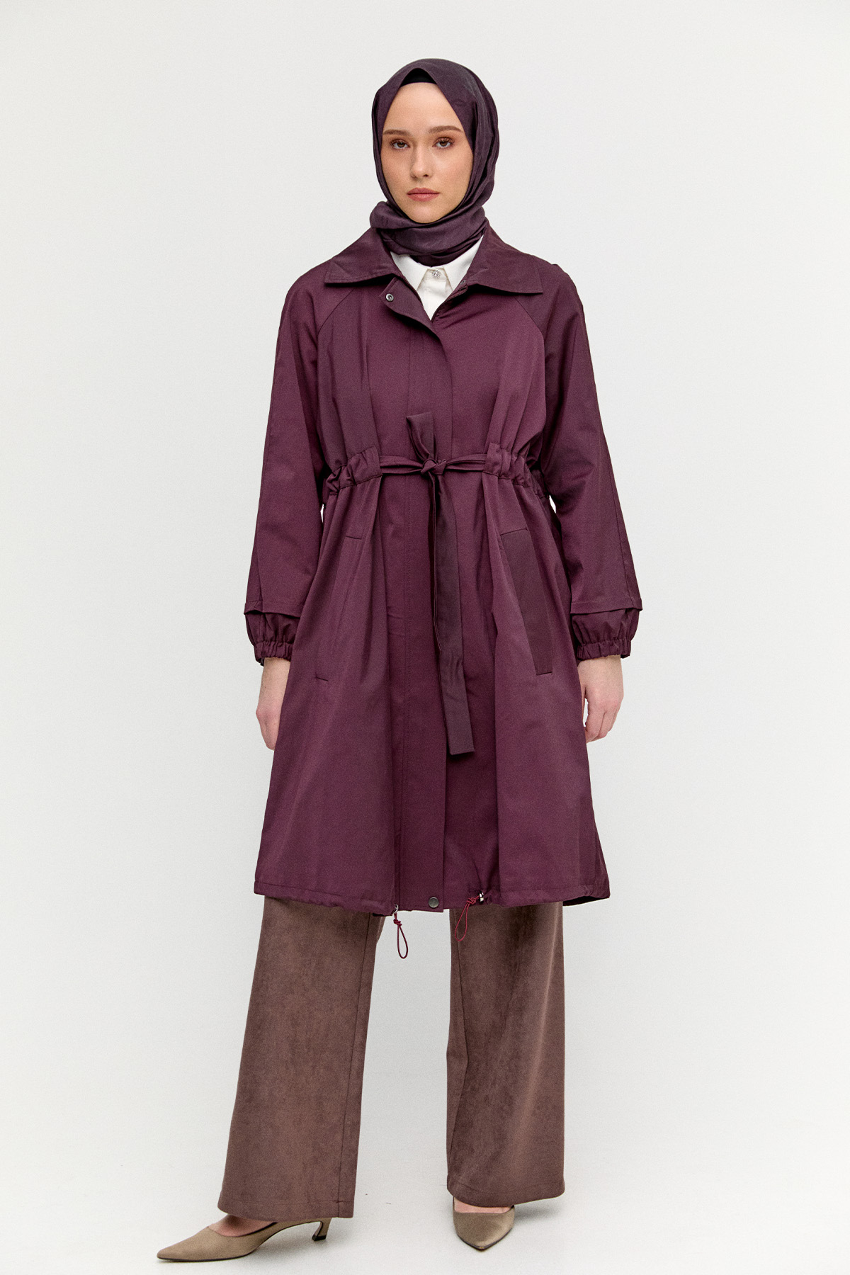 Taş Detaylı Pamuk Kap, Tesettür Giyim