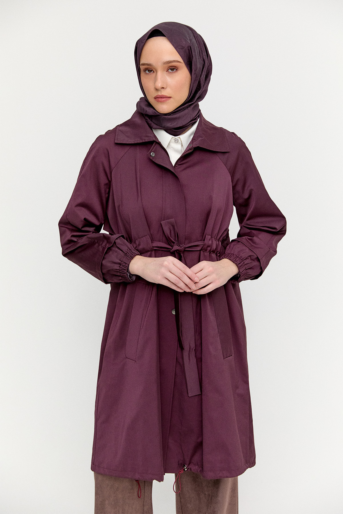 Taş Detaylı Pamuk Kap, Tesettür Giyim