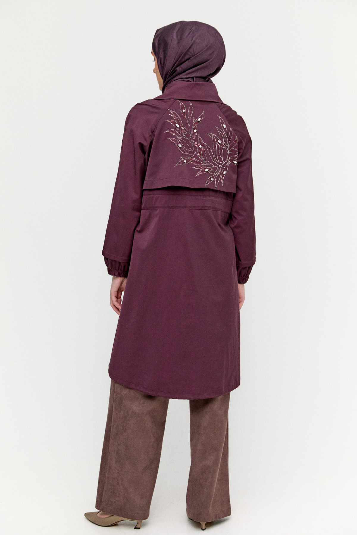 Taş Detaylı Pamuk Kap, Tesettür Giyim