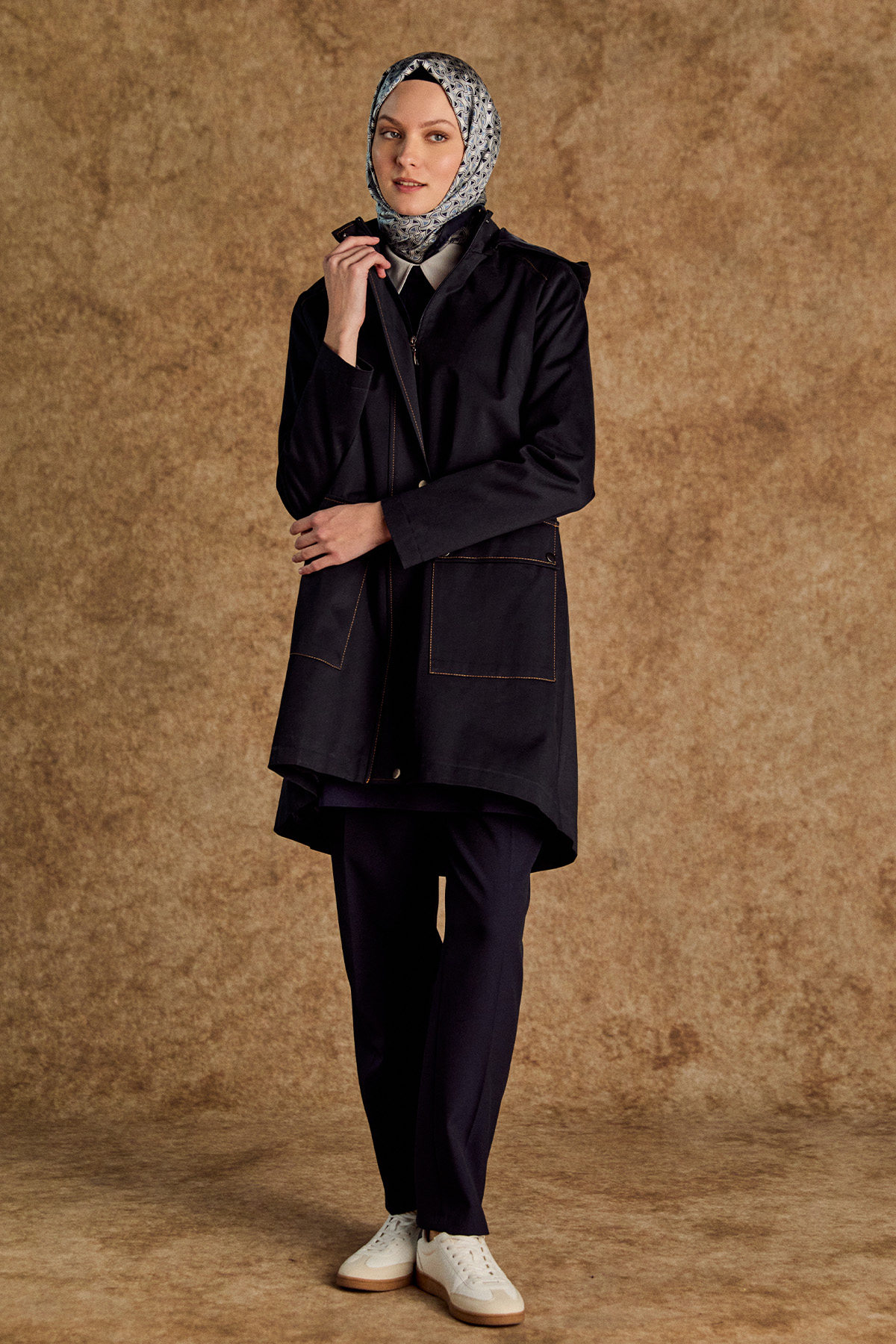 Çıkarılabilir Kapüşonlu Pamuklu Kap