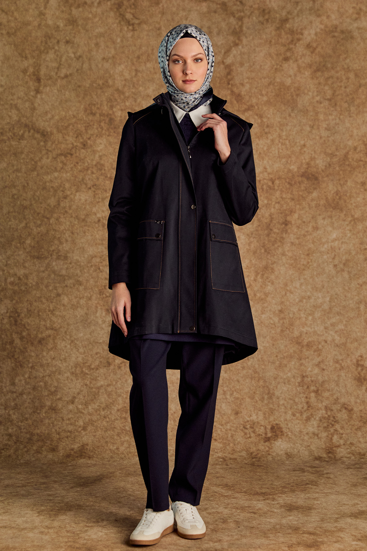 Çıkarılabilir Kapüşonlu Pamuklu Kap