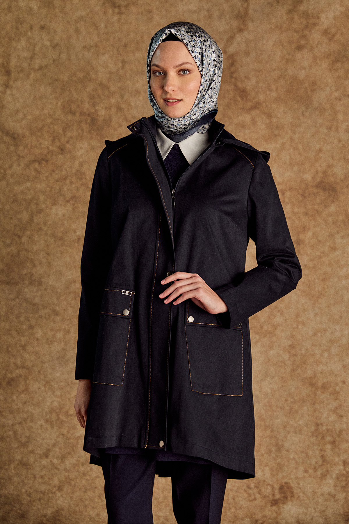 Çıkarılabilir Kapüşonlu Pamuklu Kap