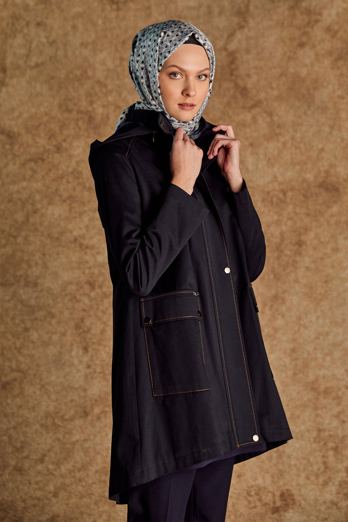 Çıkarılabilir Kapüşonlu Pamuklu Kap