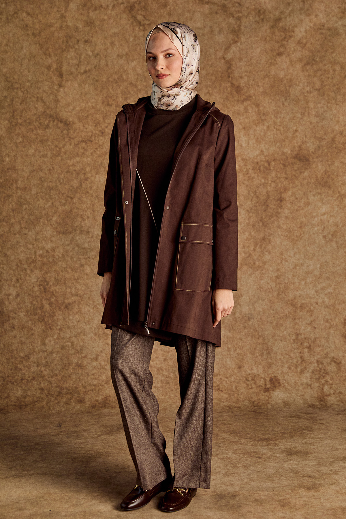 Çıkarılabilir Kapüşonlu Pamuklu Kap