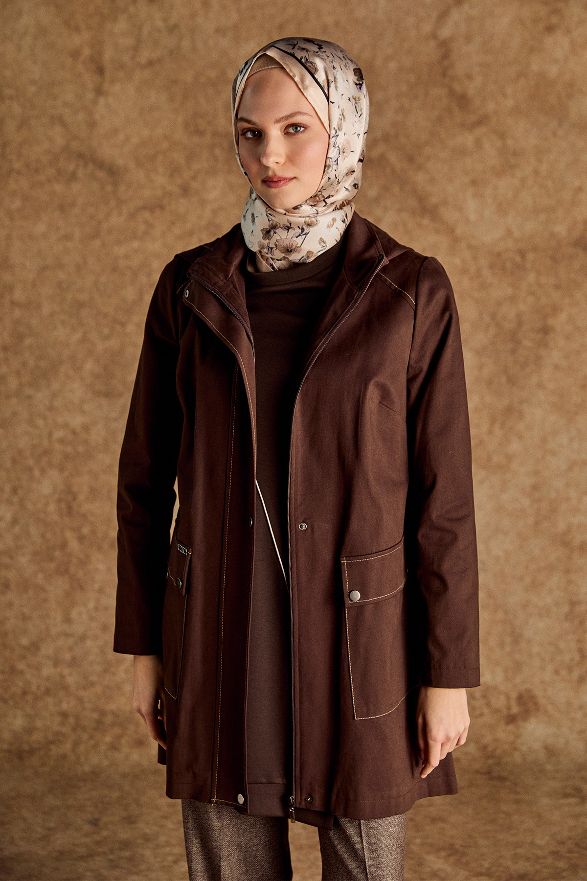 Çıkarılabilir Kapüşonlu Pamuklu Kap