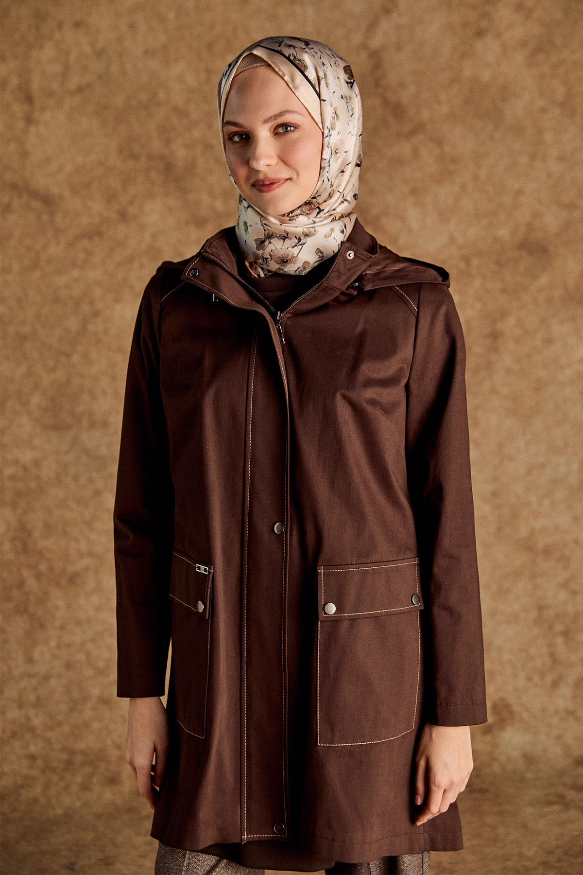 Çıkarılabilir Kapüşonlu Pamuklu Kap