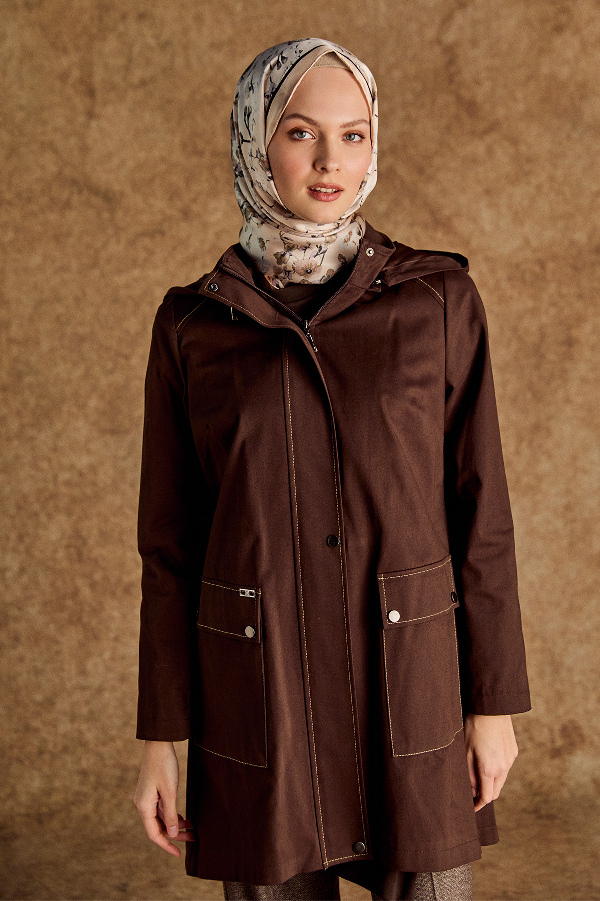 Çıkarılabilir Kapüşonlu Pamuklu Kap