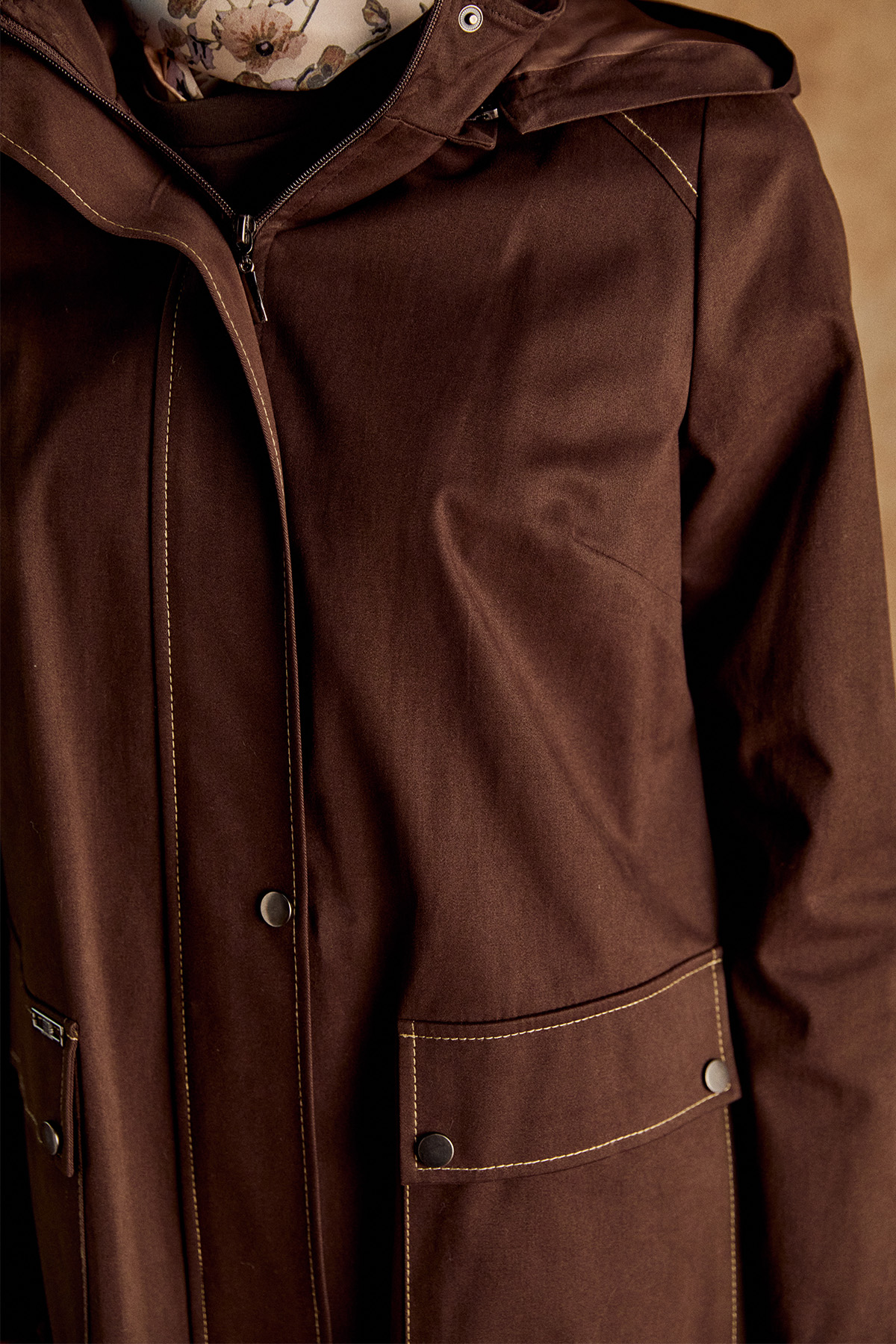 Çıkarılabilir Kapüşonlu Pamuklu Kap