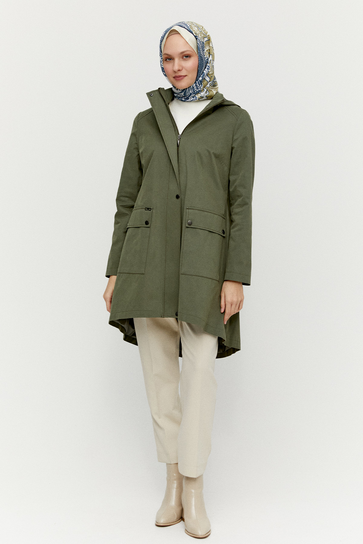 Çıkarılabilir Kapüşonlu Pamuklu Kap