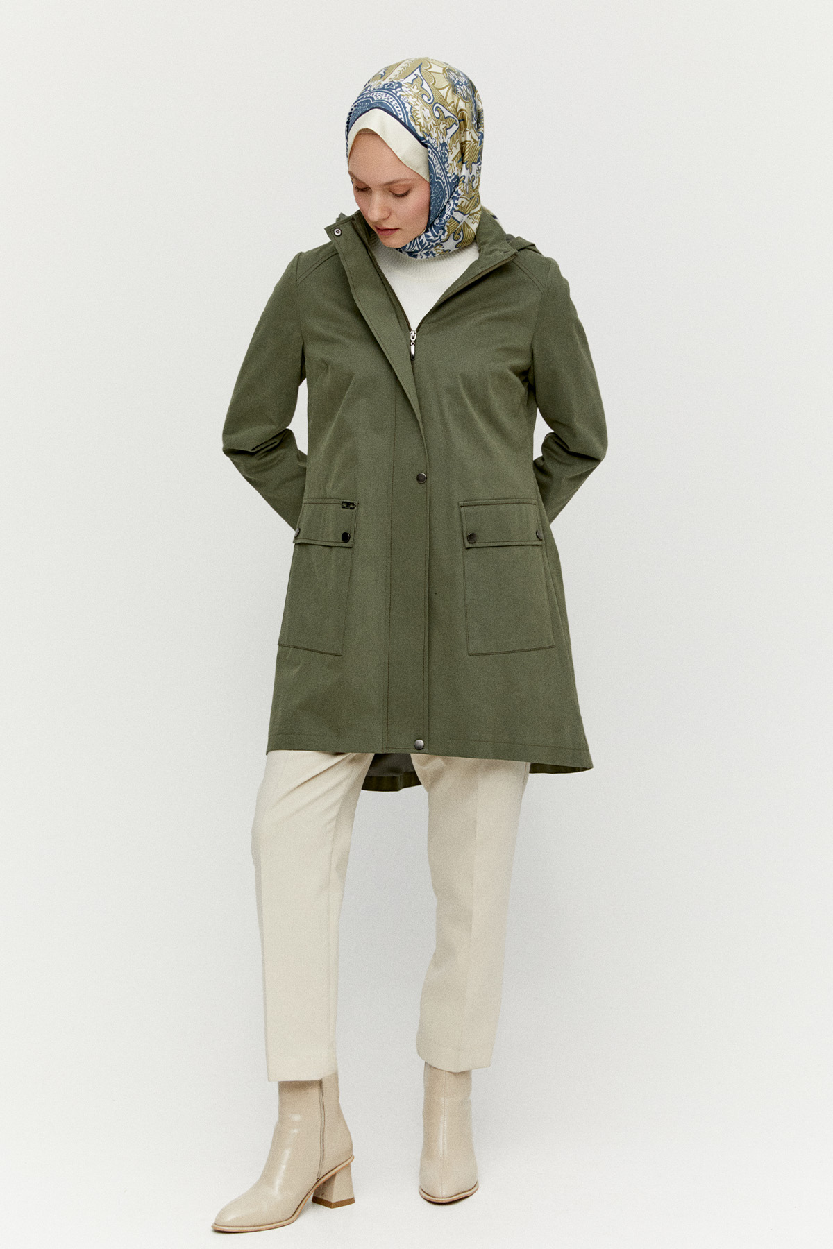 Çıkarılabilir Kapüşonlu Pamuklu Kap