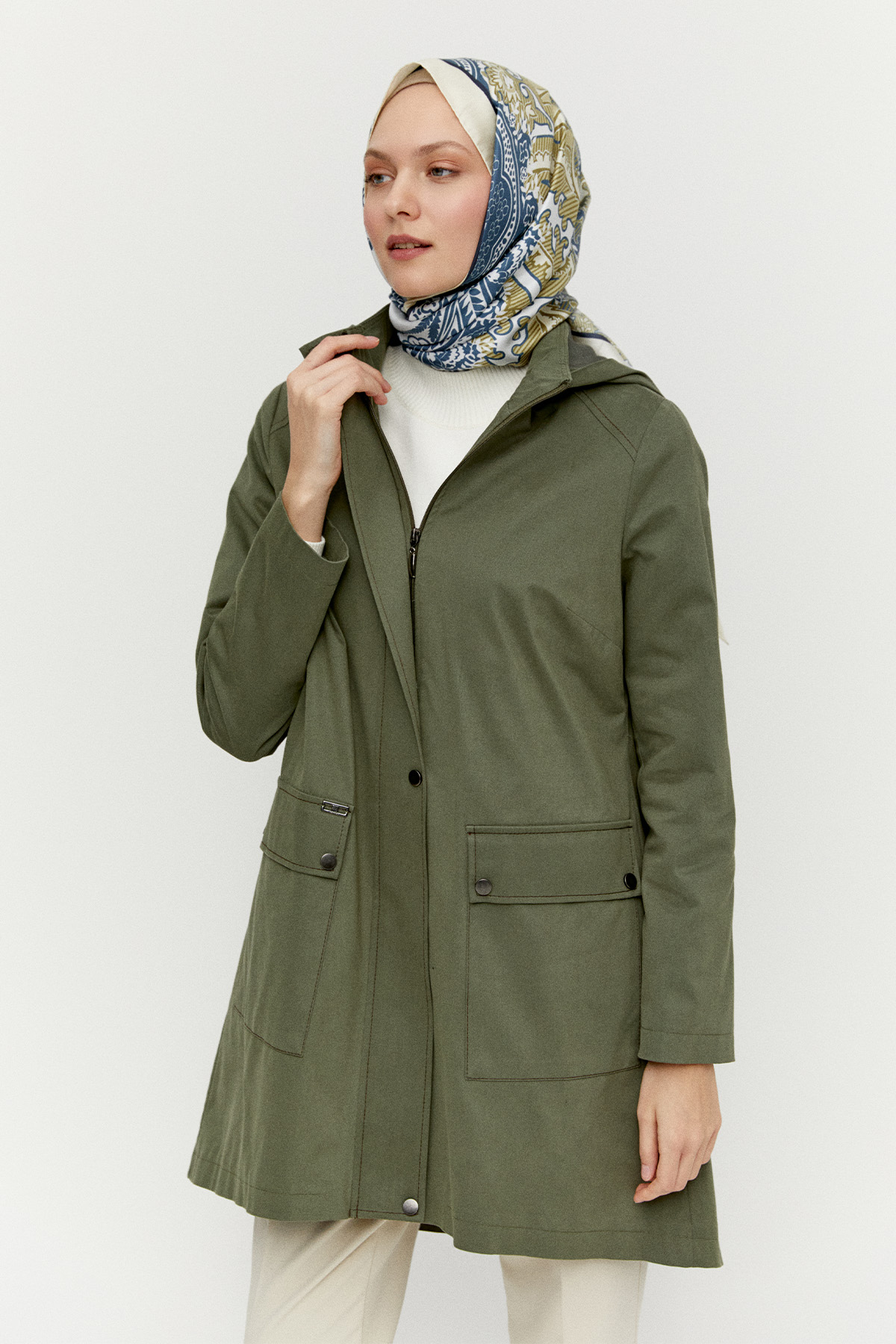 Çıkarılabilir Kapüşonlu Pamuklu Kap