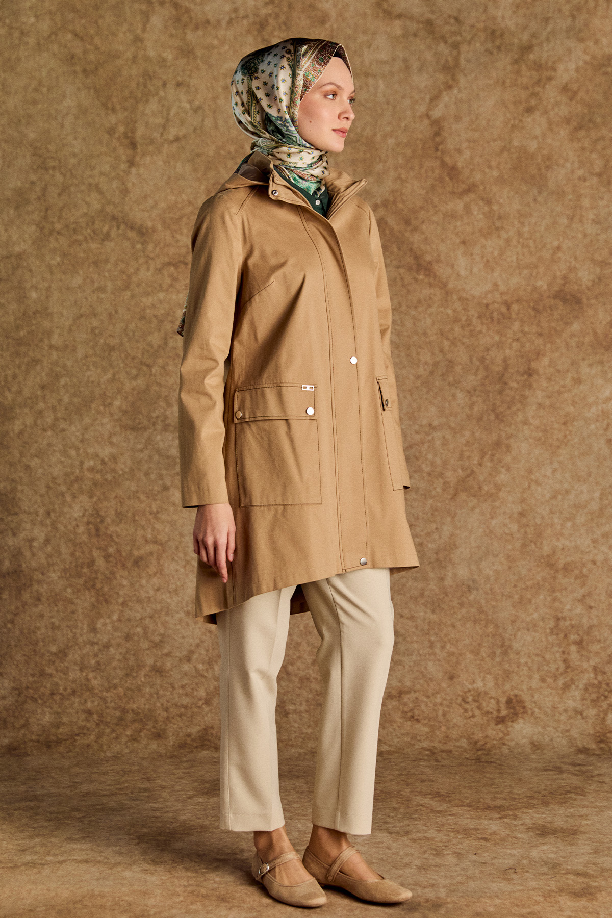 Çıkarılabilir Kapüşonlu Pamuklu Kap