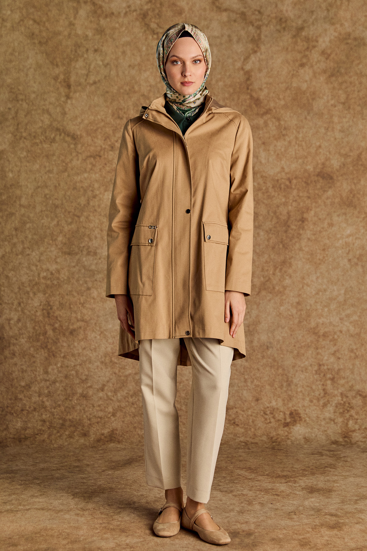 Çıkarılabilir Kapüşonlu Pamuklu Kap