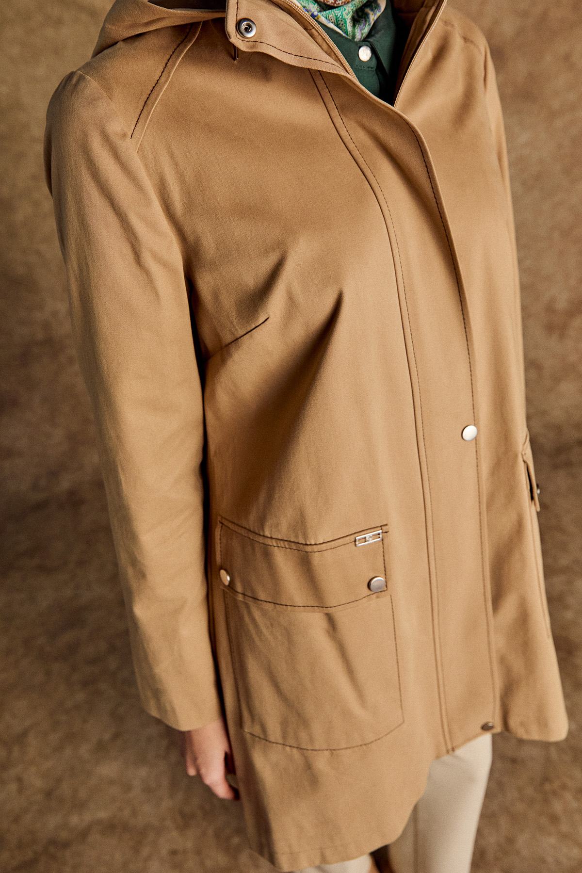 Çıkarılabilir Kapüşonlu Pamuklu Kap