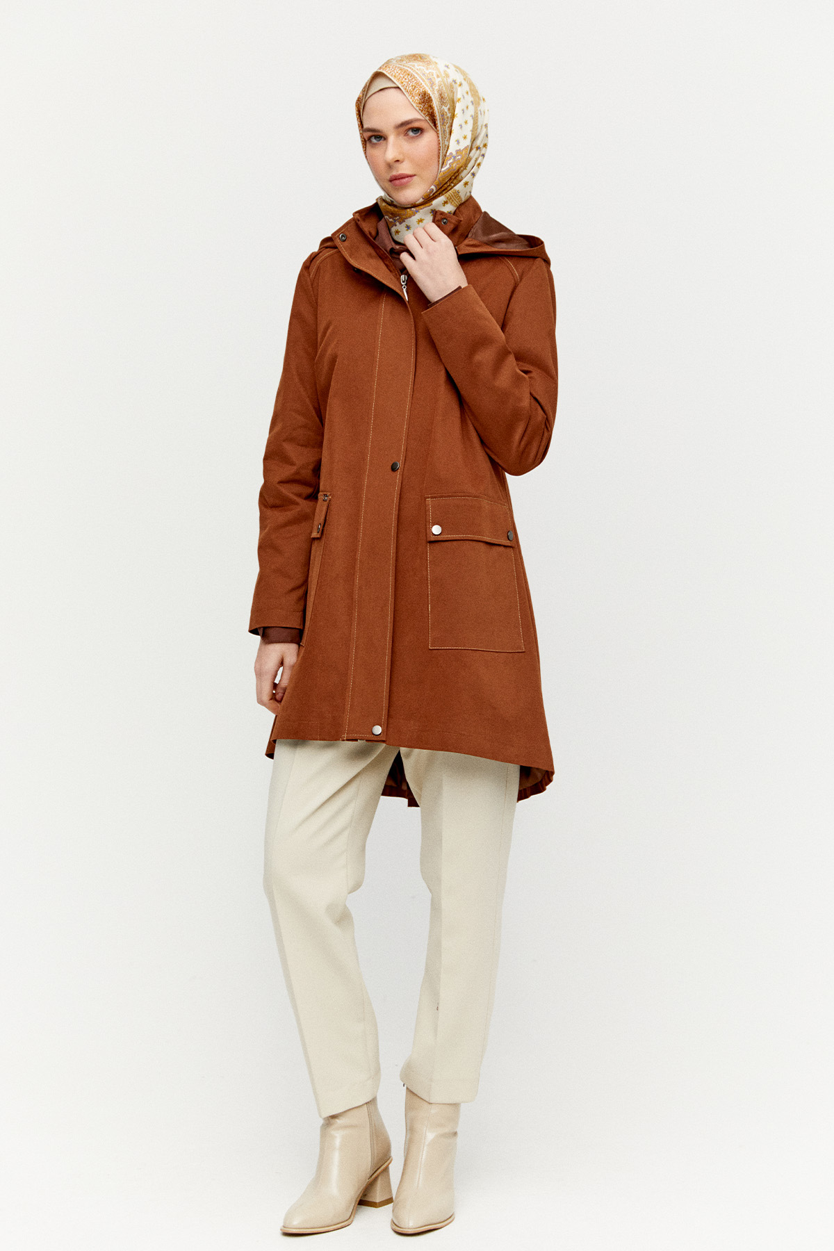 Çıkarılabilir Kapüşonlu Pamuklu Kap