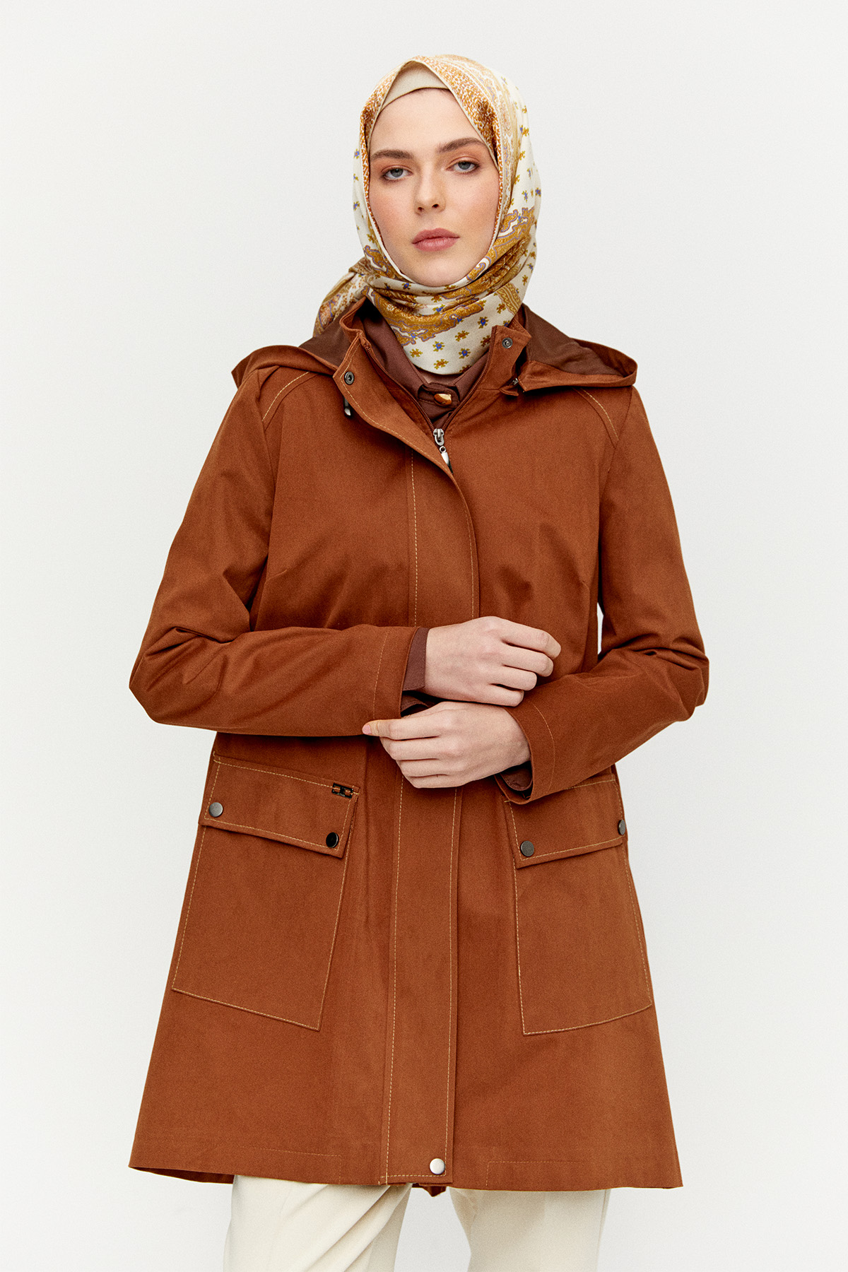 Çıkarılabilir Kapüşonlu Pamuklu Kap