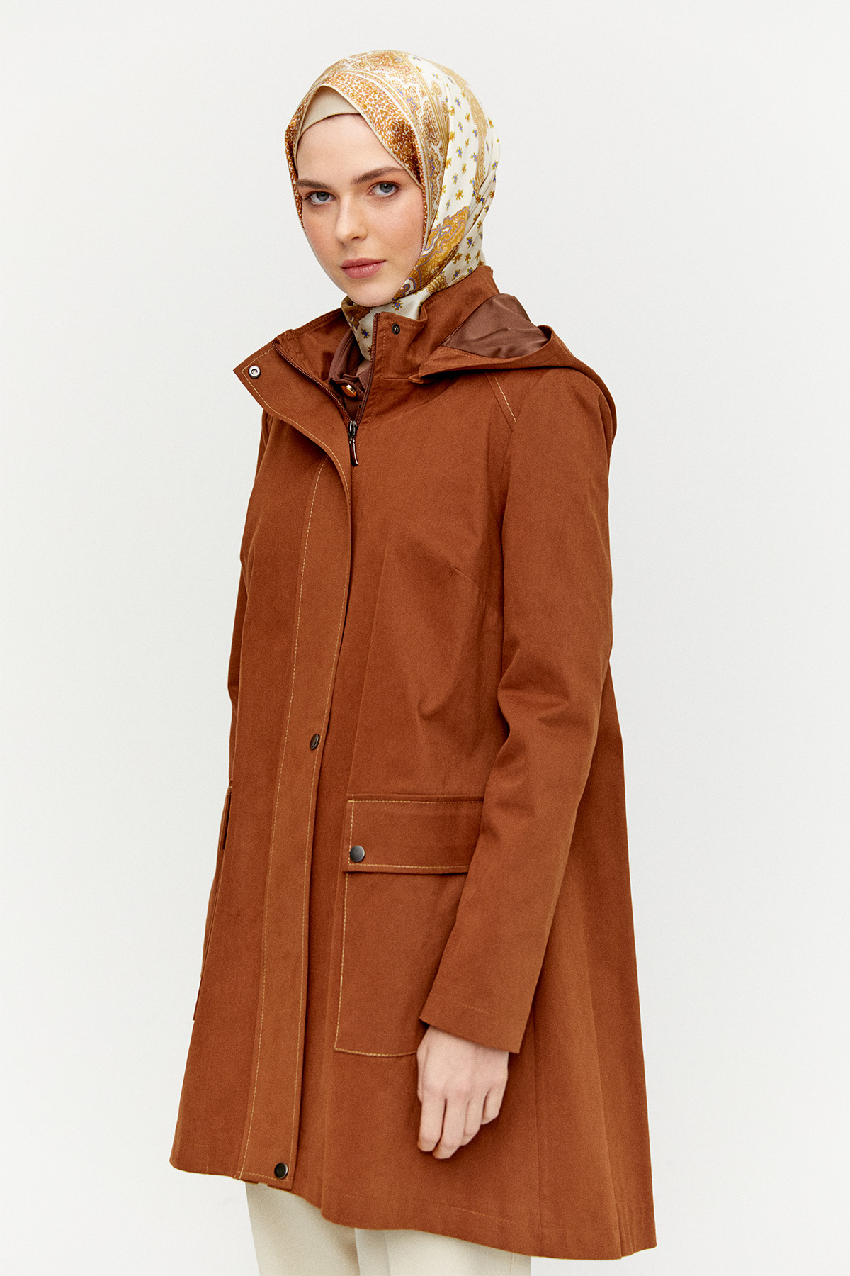 Çıkarılabilir Kapüşonlu Pamuklu Kap