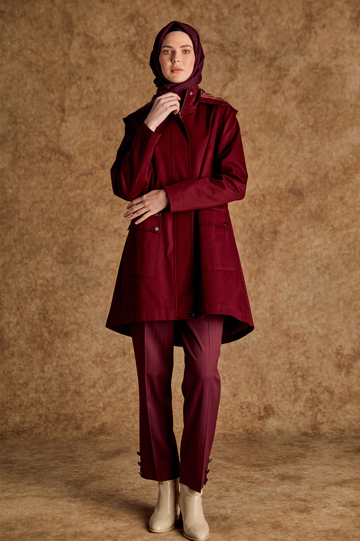 Çıkarılabilir Kapüşonlu Pamuklu Kap