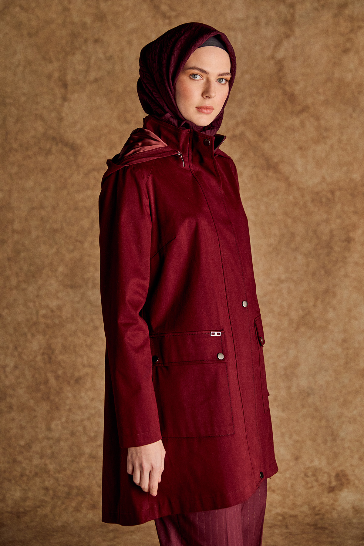 Çıkarılabilir Kapüşonlu Pamuklu Kap