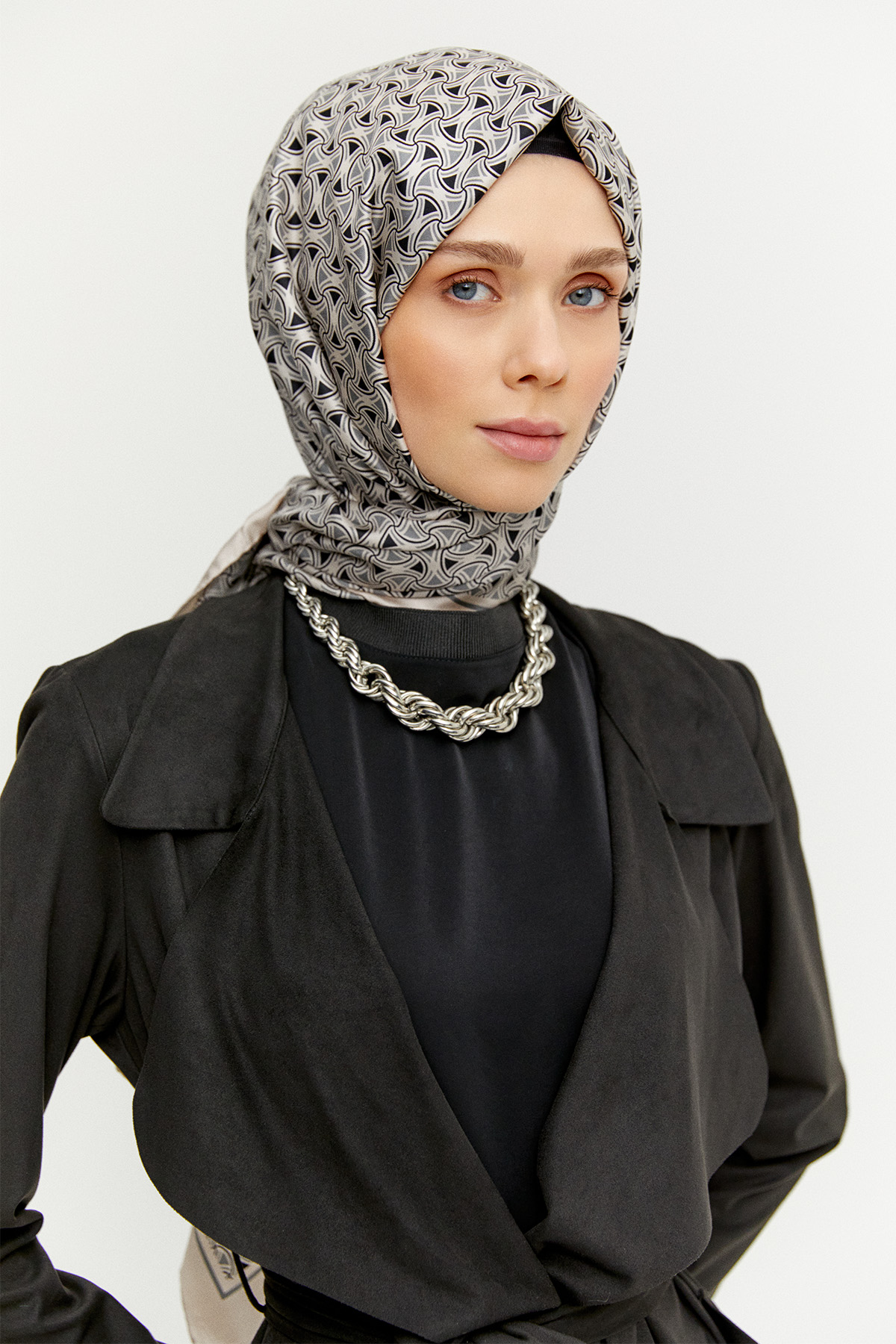 Ceket Yakalı Süet Görünümlü Kap, Tesettür Giyim