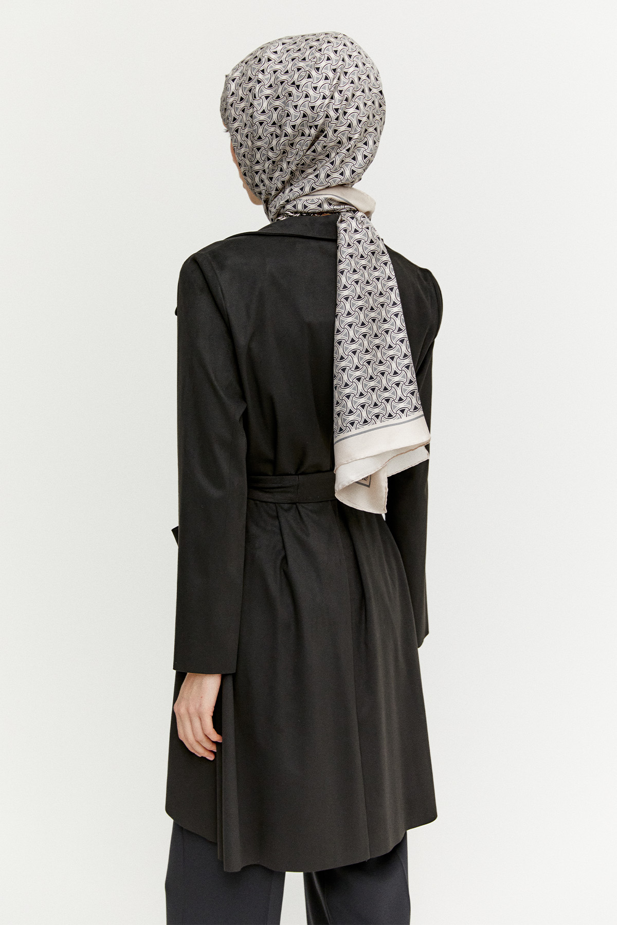 Ceket Yakalı Süet Görünümlü Kap, Tesettür Giyim