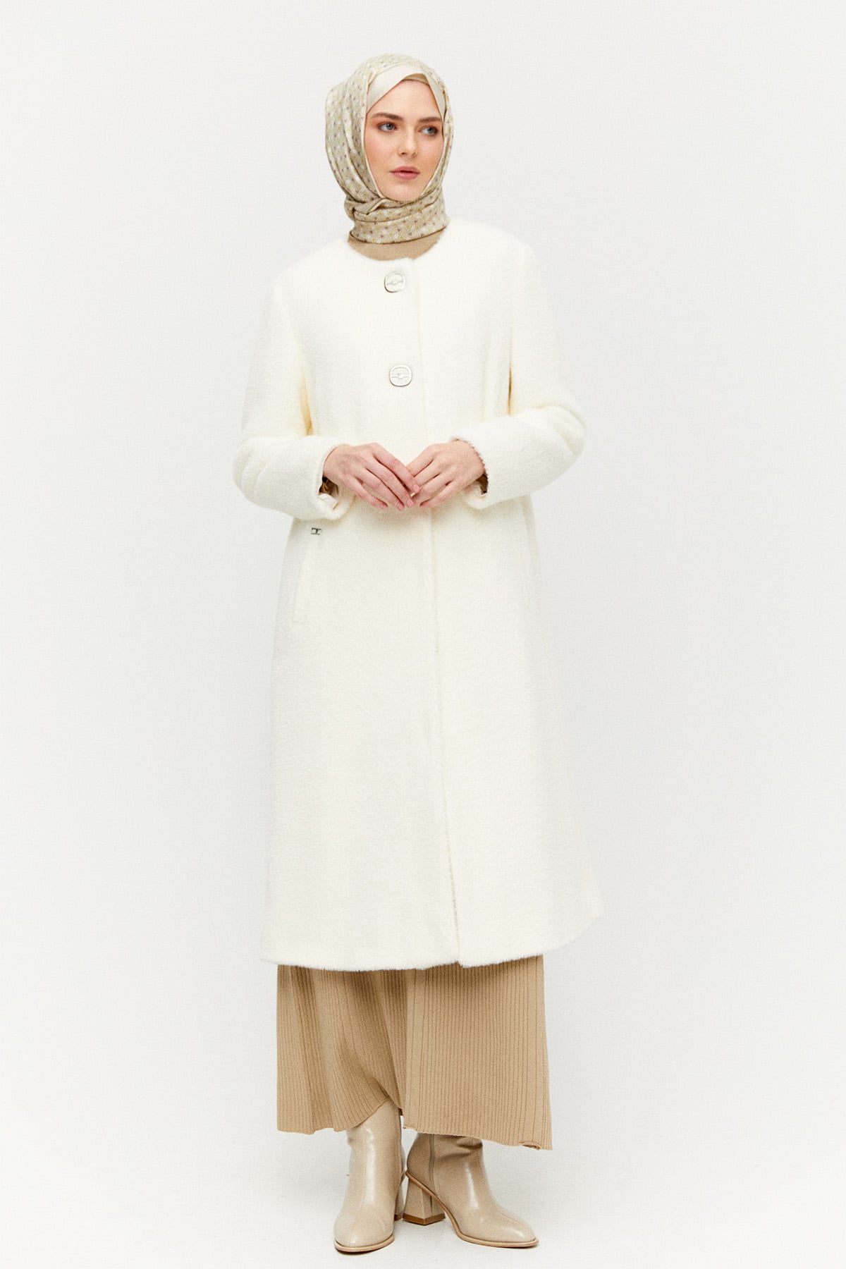 Angora Suni Kürk Kaban, Tesettür Giyim