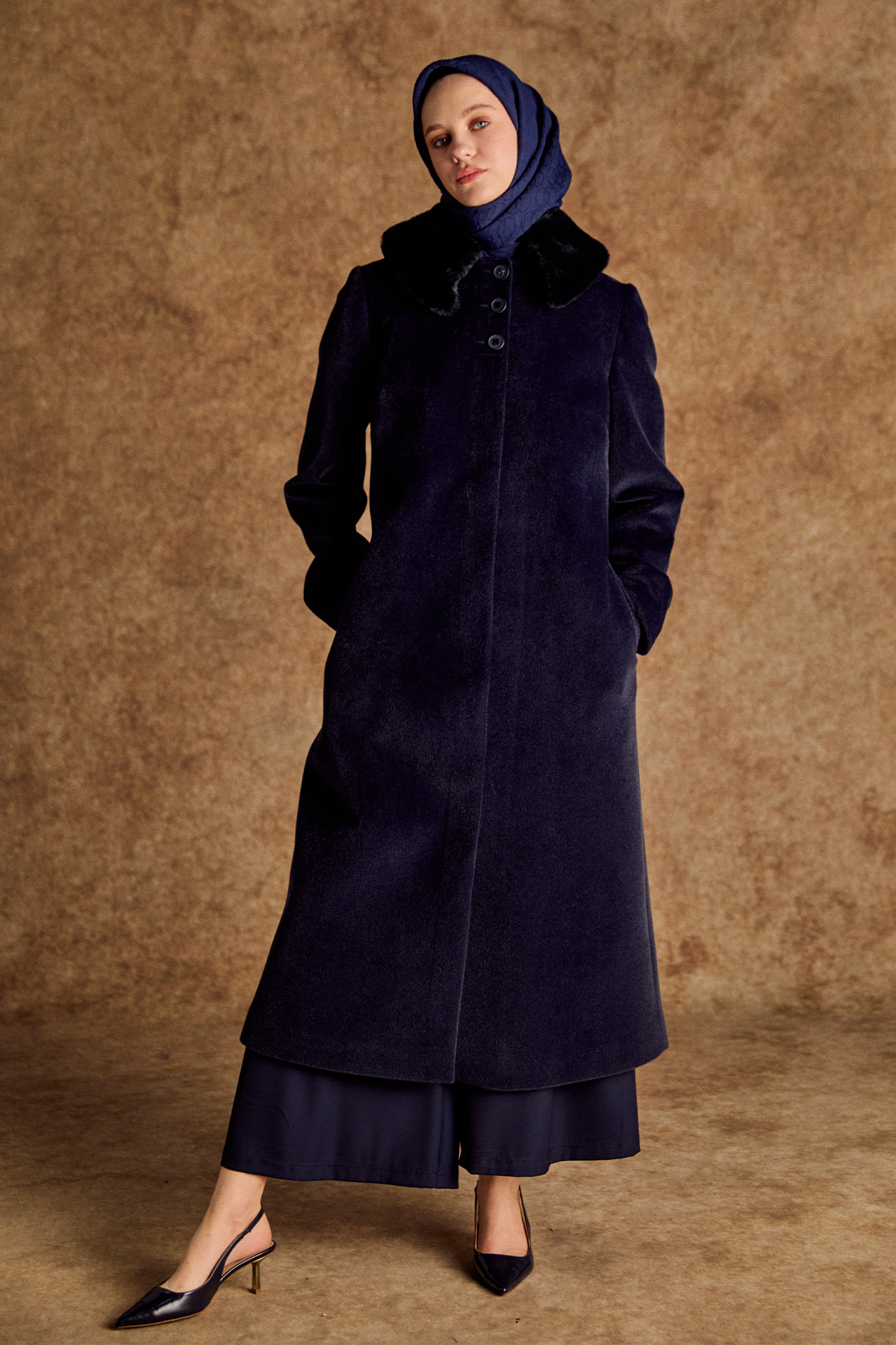 Çıkarılabilir Kürklü Kaşe Kaban