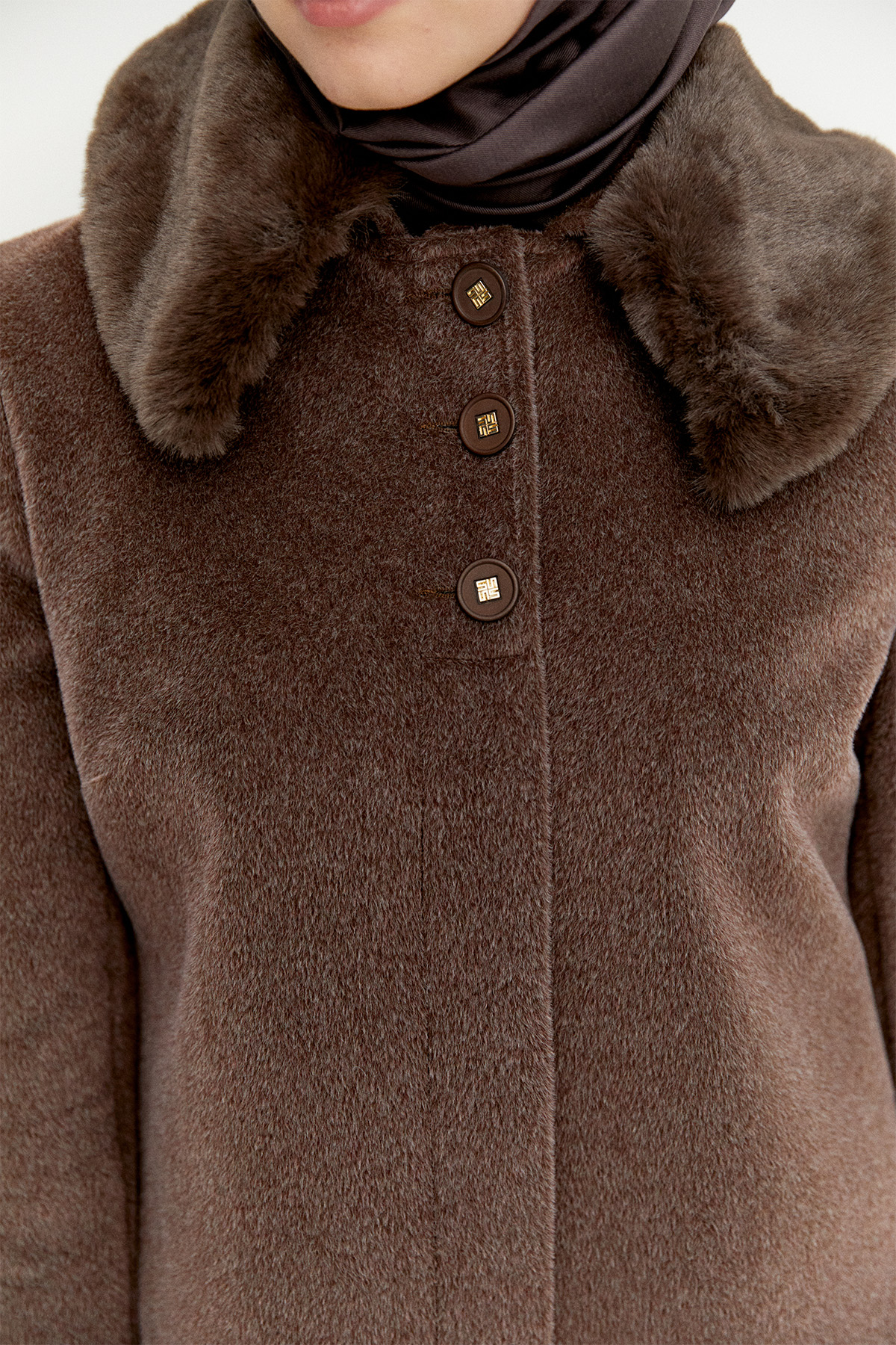 Çıkarılabilir Kürklü Kaşe Kaban