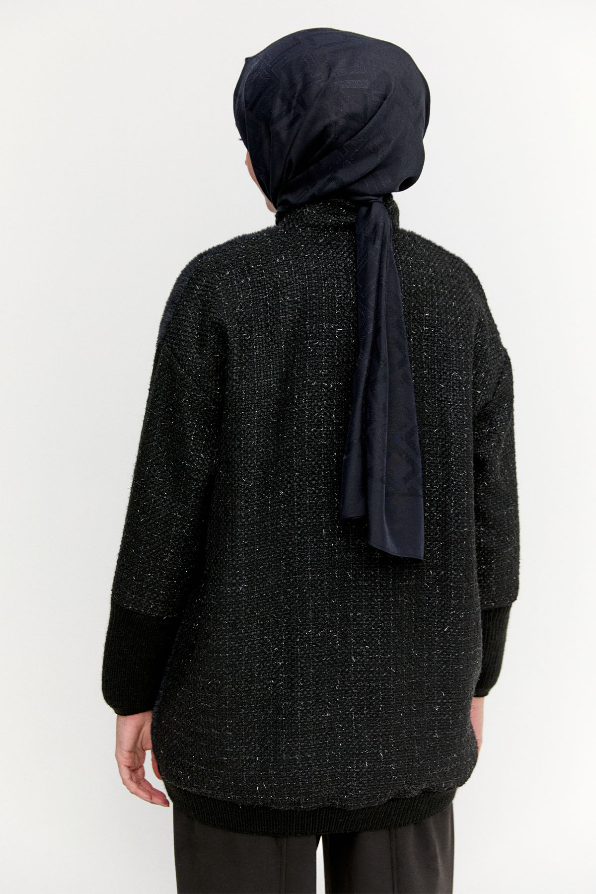 Yüksek Yakalı Oversize Kaban, Tesettür Giyim