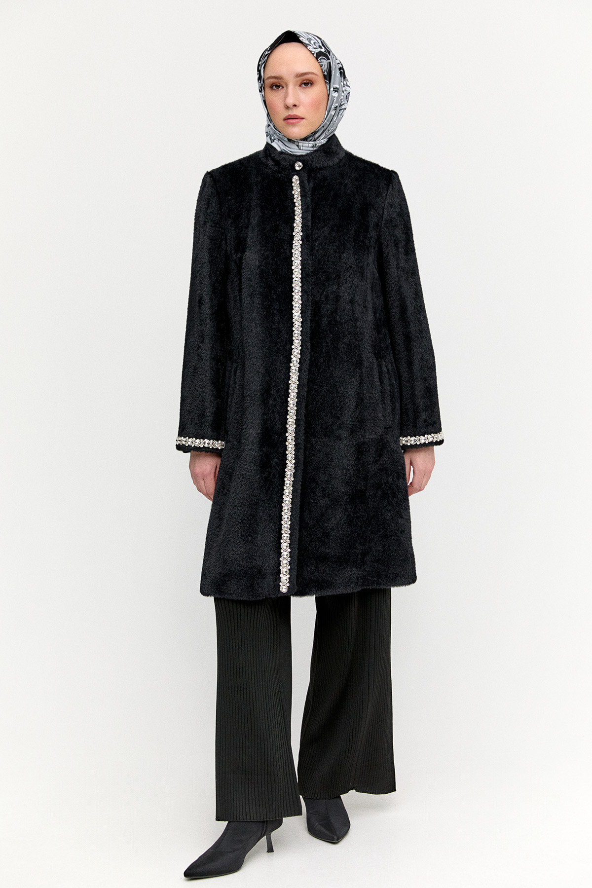 Taş Detaylı Angora Kaban, Tesettür Giyim