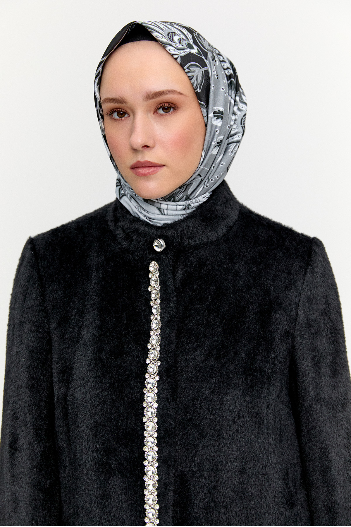 Taş Detaylı Angora Kaban, Tesettür Giyim