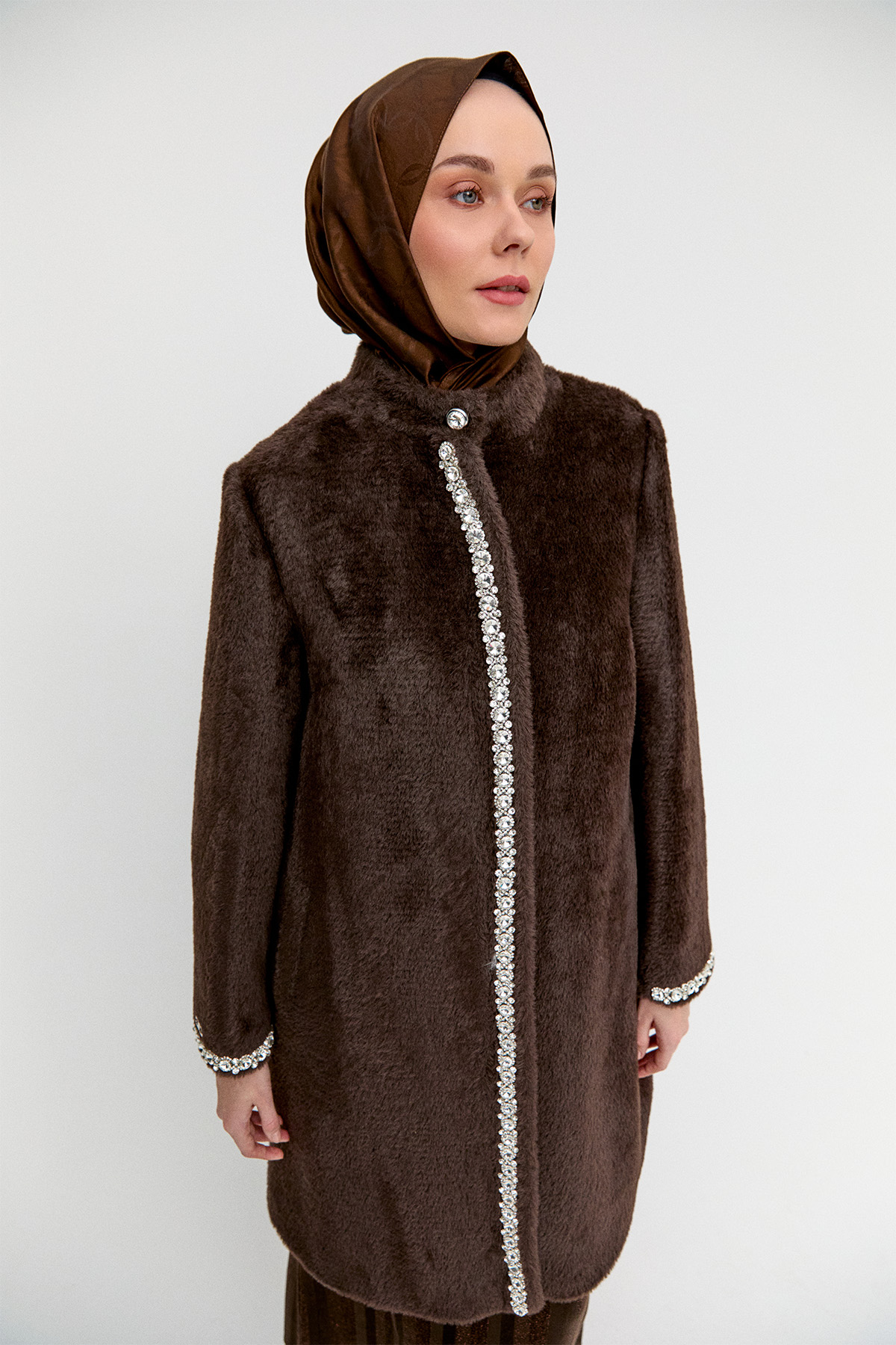 Taş Detaylı Angora Kaban, Tesettür Giyim