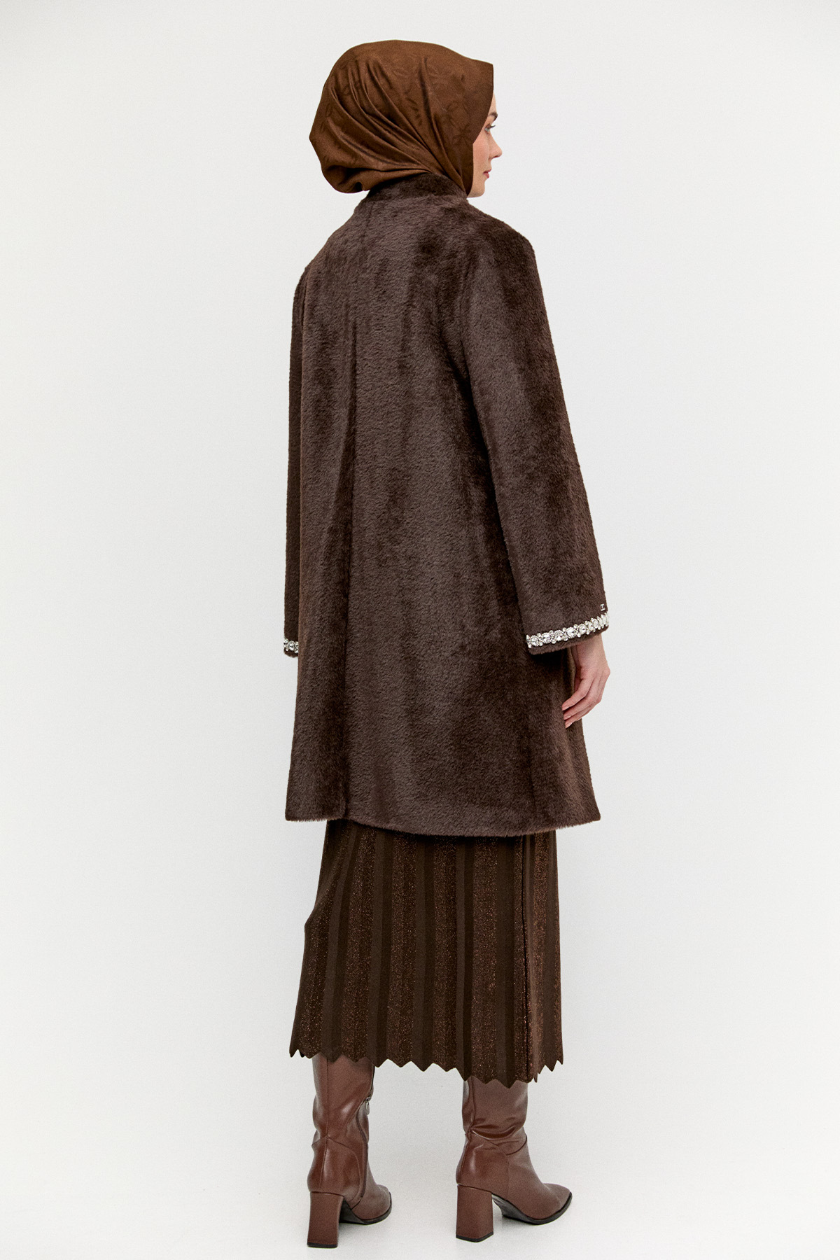Taş Detaylı Angora Kaban, Tesettür Giyim