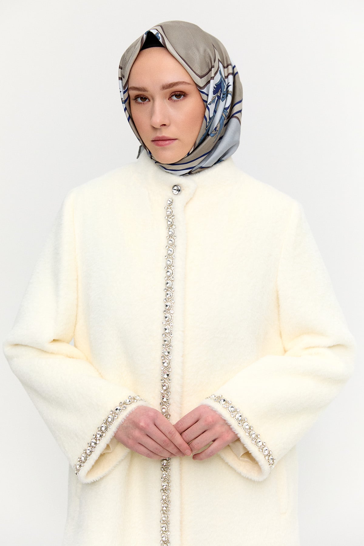 Taş Detaylı Angora Kaban, Tesettür Giyim