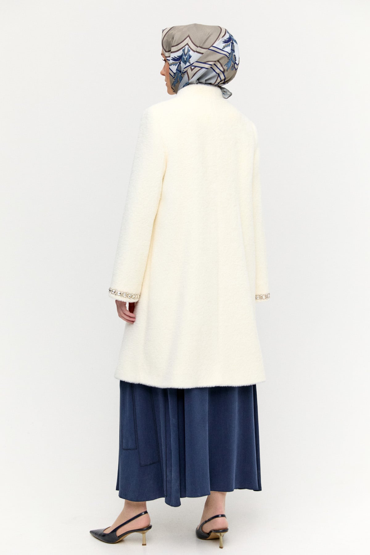 Taş Detaylı Angora Kaban, Tesettür Giyim