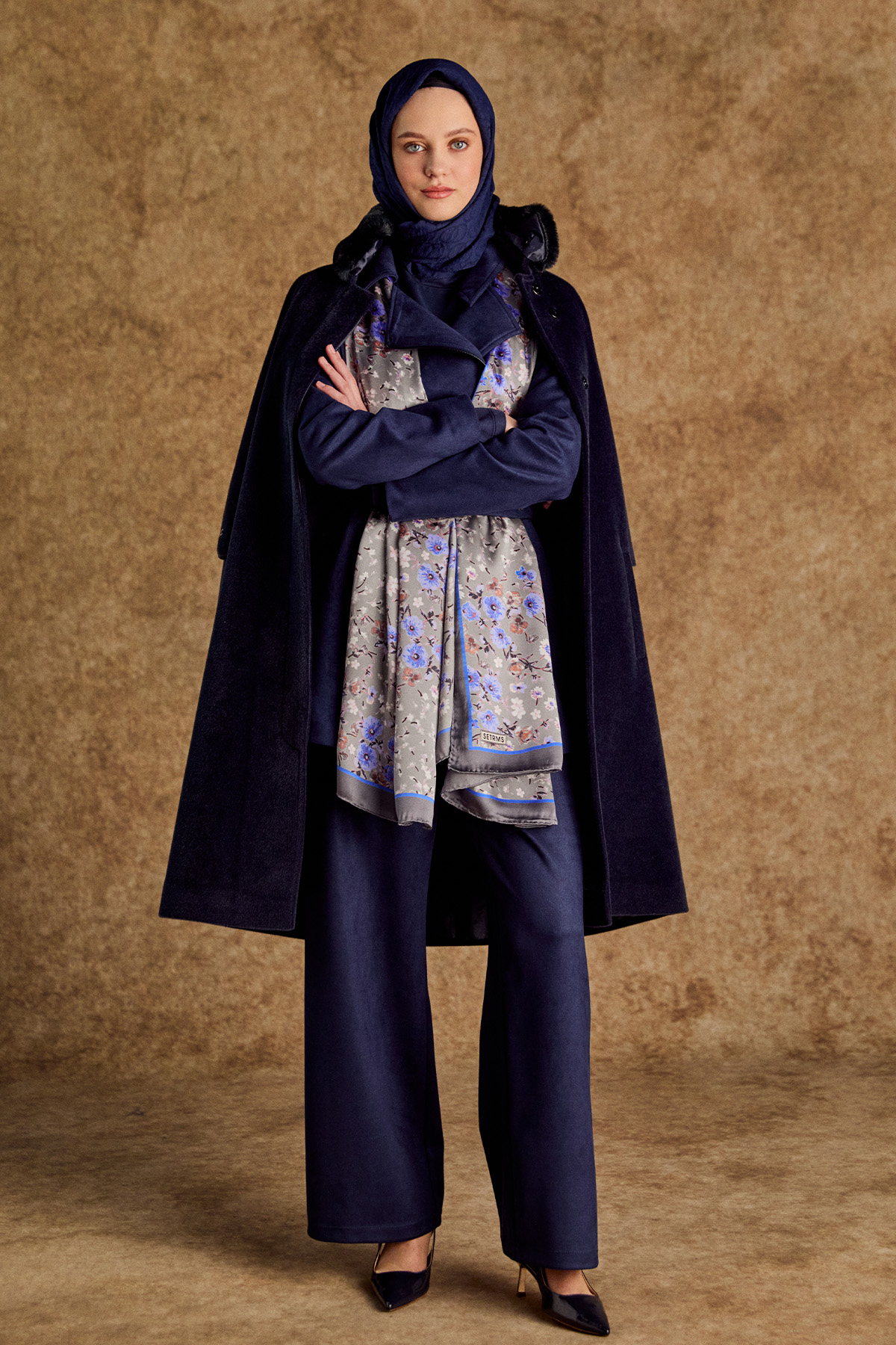 Seyyar Suni Kürklü Büyük Beden Kaban